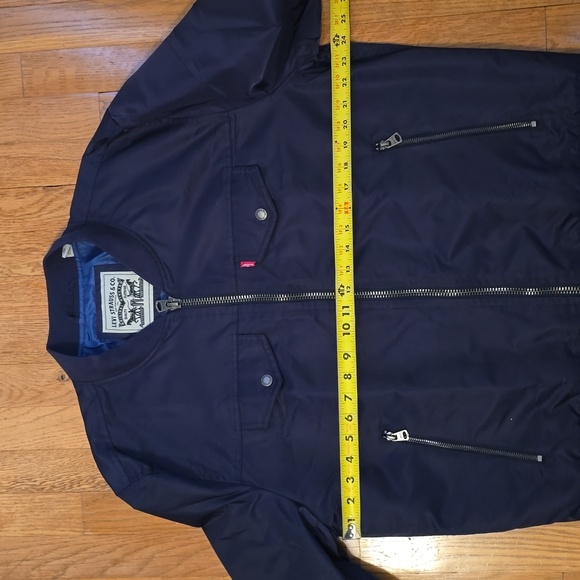 LEVIS BRAND MEN'S NAVY BLUE NYLON FRONT ZIPPERED JACKET SIZE XL - Picture 10 of 16